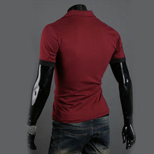 mens casual tops tee v neck polo shirts slim fit short sleeve clothes us m xxxl 10 colors J4U66