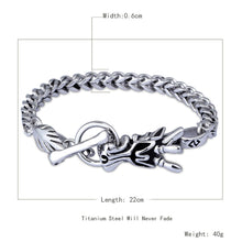mens chinese element dragon head bracelet 31l titanium steel antique silver fashional ornaments polished J4U66