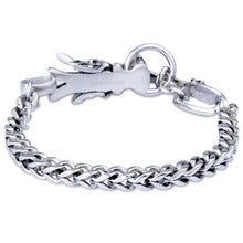 mens chinese element dragon head bracelet 31l titanium steel antique silver fashional ornaments polished J4U66