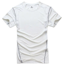 mens t-shirts top bodybuilding jersey swear quick dry tights tops J4U66