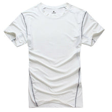 mens t-shirts top bodybuilding jersey swear quick dry tights tops J4U66