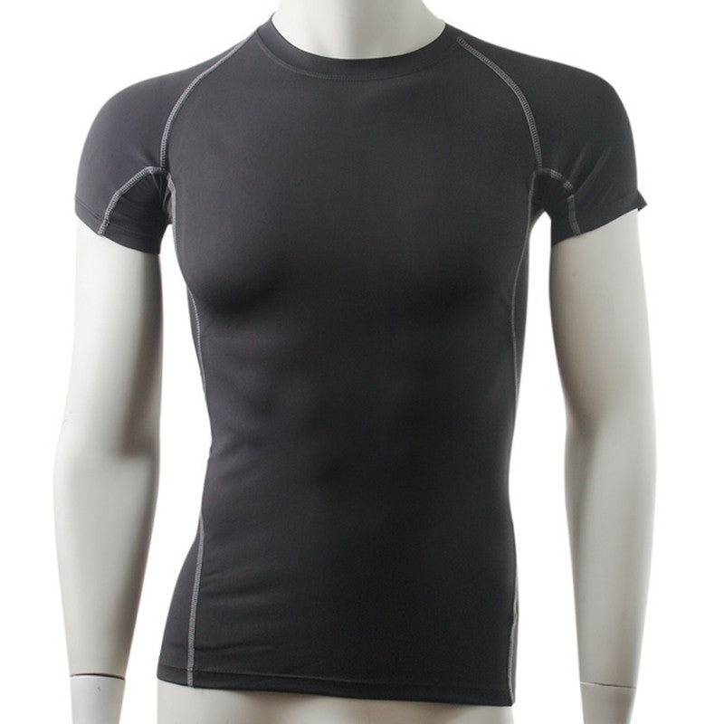 Men's Short Sleeve Compression S T-shirts Tees Base Layer Casual Tight Tops J4U66