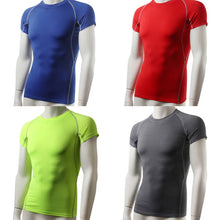 Men's Short Sleeve Compression S T-shirts Tees Base Layer Casual Tight Tops J4U66