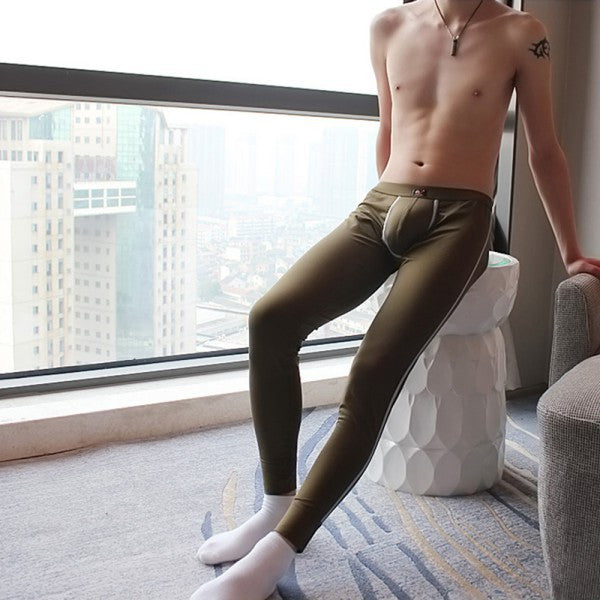 Men's Soft Long Johns Pants Warm Thermal Underwear Low Rise Underpants M L XL J4U66