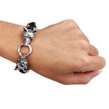 mens wolf head bracelet hand woven cow leather 31l titanium steel polished fashional ornaments punk rock J4U66