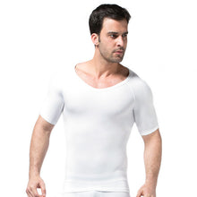 Mens Slimming V-neck T Shirt Waist Cincher Belly Fitness Body Shaper Underwear Shapewear BodysuitJFY66