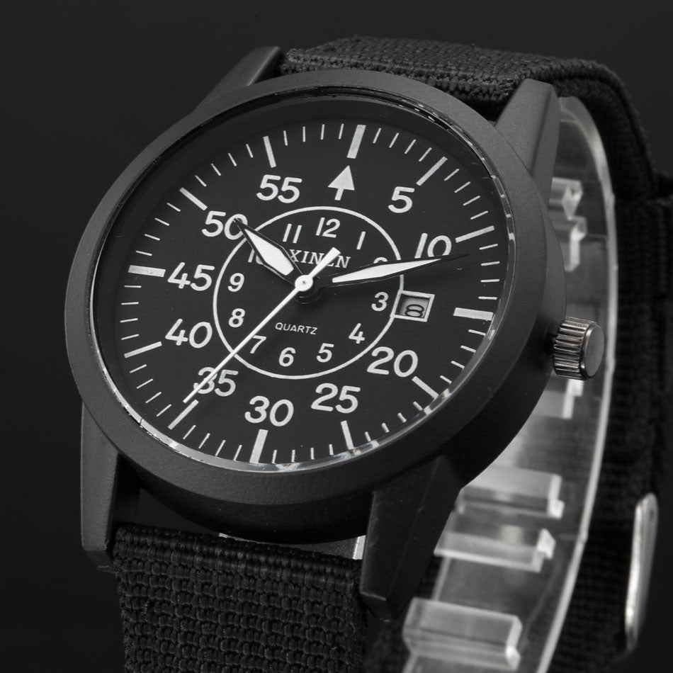 Mens Stainless Steel Military Sport Date Analog Quartz army Style Wrist Watch J4U66