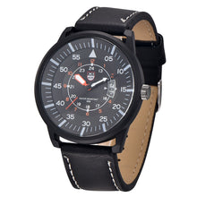 Military Leather Waterproof Date Quartz Analog Army Men's Quartz Wrist Watches J4U66
