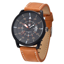Military Leather Waterproof Date Quartz Analog Army Men's Quartz Wrist Watches J4U66