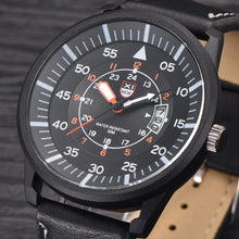 Military Leather Waterproof Date Quartz Analog Army Men's Quartz Wrist Watches J4U66