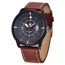 Military Leather Waterproof Date Quartz Analog Army Men's Quartz Wrist Watches J4U66