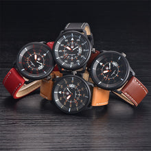Military Leather Waterproof Date Quartz Analog Army Men's Quartz Wrist Watches J4U66