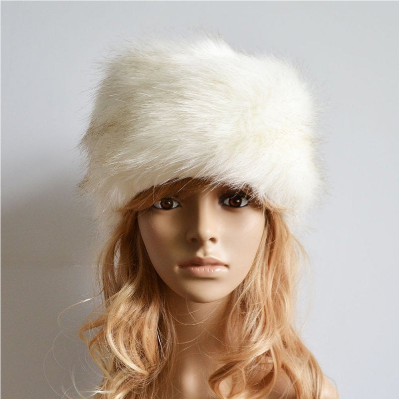 mink and fox fur ball cap hat for women wool hat beanies cap thick cap faux fur plus size warm hat J4U66