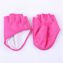 mode frauen pu lederne punk halb palm finger driving dacning anzeigen handschuhe J4U66
