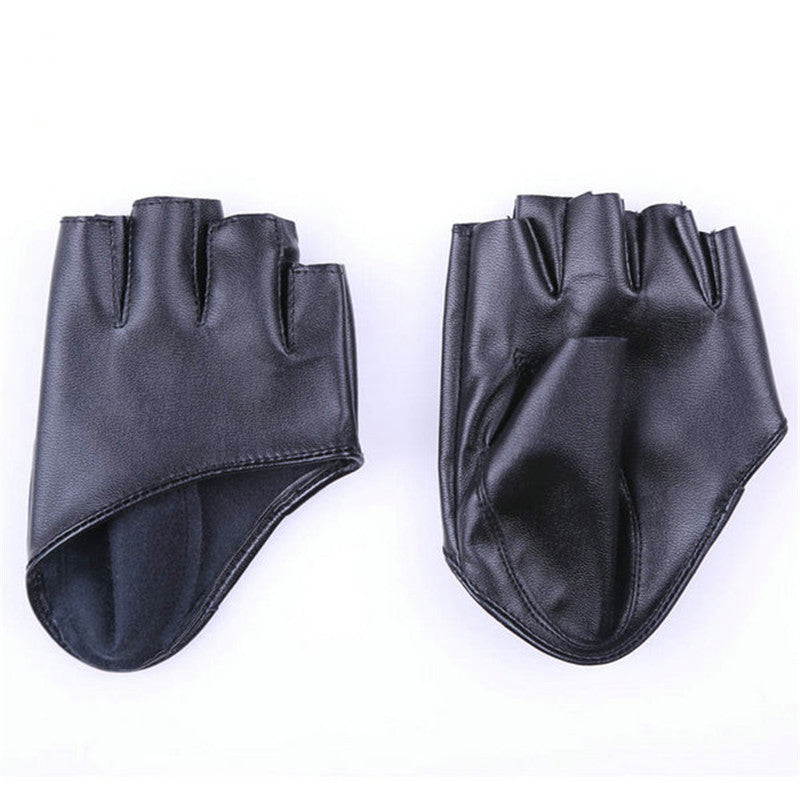 Mode Frauen PU-lederne Punk Halb Palm Finger Driving Dacning anzeigen HandschuheJFY66