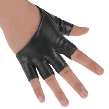 mode frauen pu lederne punk halb palm finger driving dacning anzeigen handschuhe J4U66