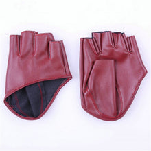 Mode Frauen PU-lederne Punk Halb Palm Finger Driving Dacning anzeigen HandschuheJFY66