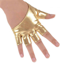 mode frauen pu lederne punk halb palm finger driving dacning anzeigen handschuhe J4U66