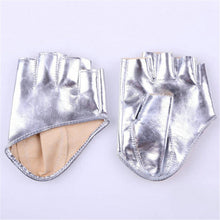 Mode Frauen PU-lederne Punk Halb Palm Finger Driving Dacning anzeigen HandschuheJFY66