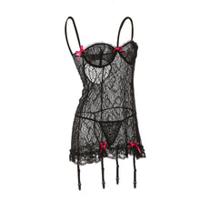 plus size see through woman nightwear sexy g-string sleepwear women lace lingerie nightie nighty dress nightgown xxxl J4U66