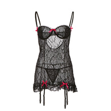 plus size see through woman nightwear sexy g-string sleepwear women lace lingerie nightie nighty dress nightgown xxxl J4U66