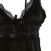 sexy black satin sleepwear women lace nightwear backless lingerie night short sets ladies nightgown plus size nighty J4U66