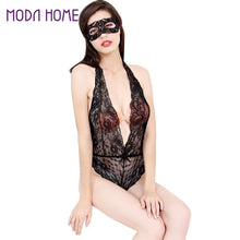 sexy lingerie eye mask deep v neck perspective sleepwear lace bodysuit sexy underwearcatsuit negligee for women J4U66
