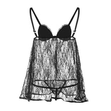 sexy lingerie set temptation sleepwear black padded bra top underwear transparent costume for woman erotic suit g-string J4U66