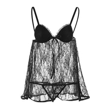 sexy lingerie set temptation sleepwear black padded bra top underwear transparent costume for woman erotic suit g-string J4U66