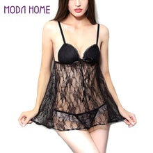 sexy lingerie set temptation sleepwear black padded bra top underwear transparent costume for woman erotic suit g-string J4U66