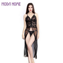 sexy woman lingerie sheer lace long dress temptation ladies fetish wear sexy erotic underwear black costume g-string J4U66