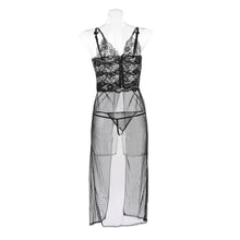 sexy woman lingerie sheer lace long dress temptation ladies fetish wear sexy erotic underwear black costume g-string J4U66