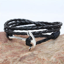 MultiLayers PU Leather Bracelet Men Anchor Bracelets For Women Best Friend Gift Jewelry S  J4U66