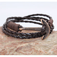 MultiLayers PU Leather Bracelet Men Anchor Bracelets For Women Best Friend Gift Jewelry S  J4U66