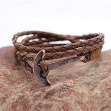 MultiLayers PU Leather Bracelet Men Anchor Bracelets For Women Best Friend Gift Jewelry S  J4U66