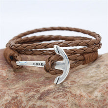 MultiLayers PU Leather Bracelet Men Anchor Bracelets For Women Best Friend Gift Jewelry S  J4U66