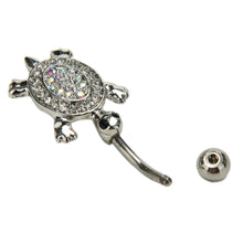 Multicolor Crystal Cute Turtle Dangle Body Piercing Navel Belly Button Ring Bar Women Dance Ring J4U66
