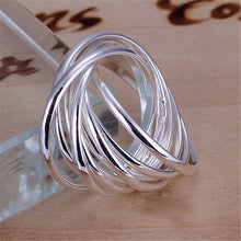 9 Line Circle Women Femal Wedding Anniversary Ring Silver Plated Ring  Jewelry Finger Accessories J4U66