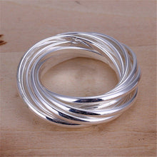 9 Line Circle Women Femal Wedding Anniversary Ring Silver Plated Ring  Jewelry Finger Accessories J4U66