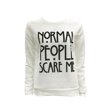 normal people scare me hoody pullover lady black white sweatshirts womens clothing letter print hoodies tops J4U66
