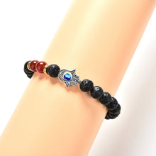 Natural Stone Bead Buddha Bracelets Turquoise Lava Onyx Natural Stone Bead Bracelet Hamsa Hand Charm Bracelet  J4U66
