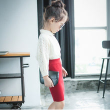 New 1-5Years Girls Kids Elastic Waist Skirts Solid A Line Skater Knit Mini Skirt  J4U66