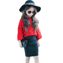 New 1-5Years Girls Kids Elastic Waist Skirts Solid A Line Skater Knit Mini Skirt  J4U66