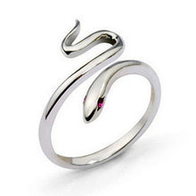 elegant cute Snake ruby Silver Plated cool jewelry Open-end Rings for women J4U66