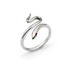elegant cute Snake ruby Silver Plated cool jewelry Open-end Rings for women J4U66