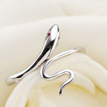 elegant cute Snake ruby Silver Plated cool jewelry Open-end Rings for women J4U66