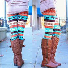 Women's Nordic Deer Snowflake Knitted Leggings Pants Elastic Lady's Leggings Multiple color 8 Styles J4U66