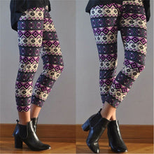 Women's Nordic Deer Snowflake Knitted Leggings Pants Elastic Lady's Leggings Multiple color 8 Styles J4U66