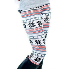 Women's Nordic Deer Snowflake Knitted Leggings Pants Elastic Lady's Leggings Multiple color 8 Styles J4U66