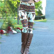 Women's Nordic Deer Snowflake Knitted Leggings Pants Elastic Lady's Leggings Multiple color 8 Styles J4U66
